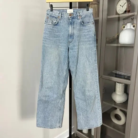 DOEN Tatum Biarritz Relaxed Fit Wide Leg Denim Jeans 27 Vintage Light Wash